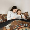 thumbnail image 5 of Feelyou Brown Dreamcatcher Bedding Comforter Set, Hippie Tribal Triangle Twin Comforter Sets, Southwestern Style Reversible Bedding Set, Lightweight Room Decor, 2pcs, 5 of 8