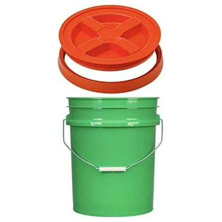 Green 5 Gal Bucket with Gamma Lid - Food Grade BPA Free Pail