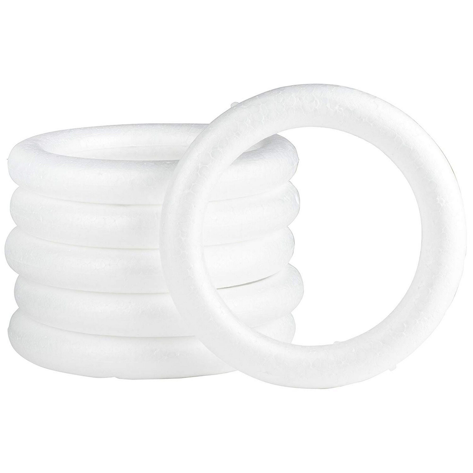 Craft Foam Wreath 6Pack Polystyrene Foam Ring for DIY Arts and