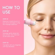 2-in-1 Sakura Eye Serum and Eye Roller, Eye Massager Roller Lifting, Eye Cream for Nourishing Relieve Eye Bags, Dark Circles, and Puffiness, Fine Lines, Under Eye Treatment Cream