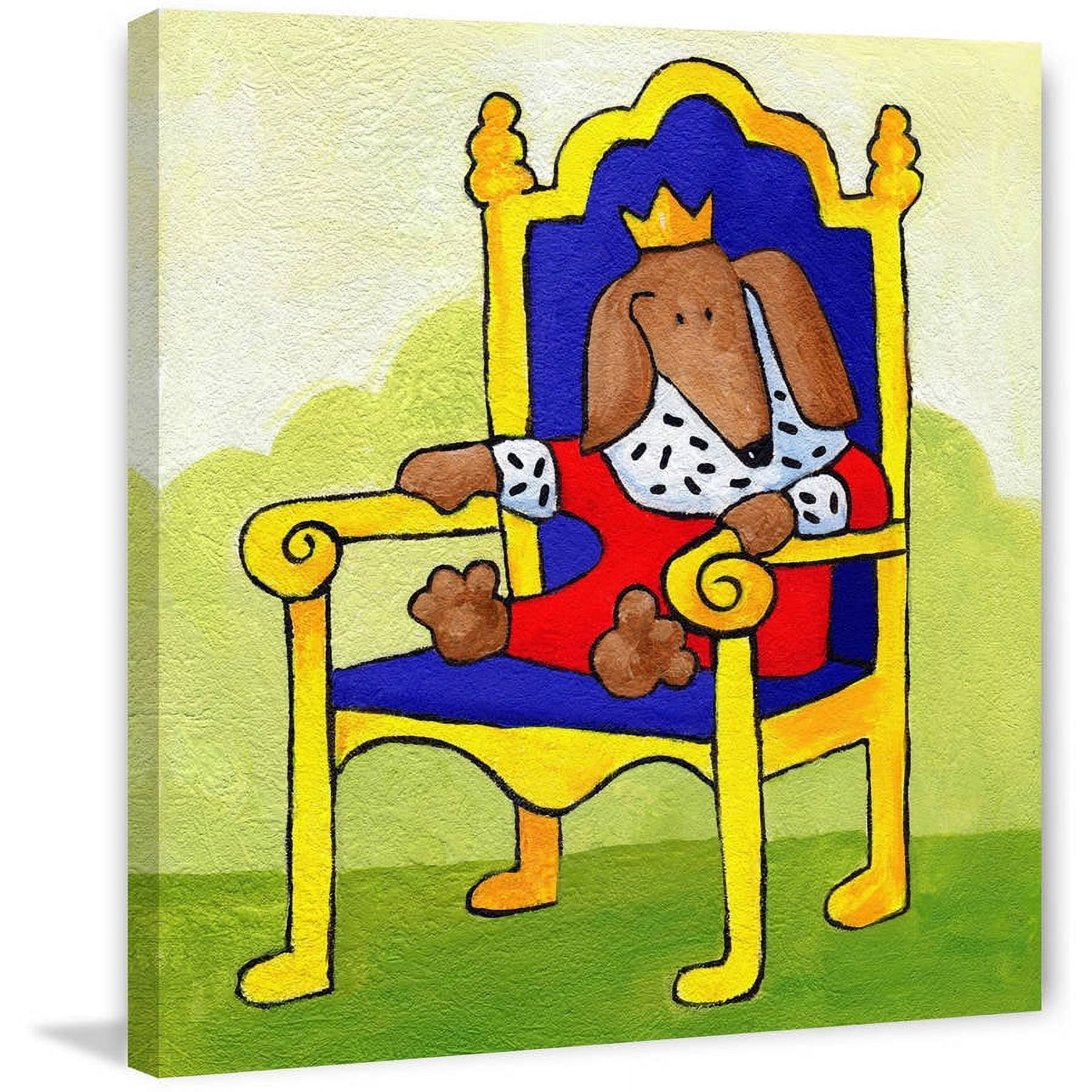 Marmont Hill "Give a Dog a Throne" by Janet Nelson Painting Print on Wrapped Canvas