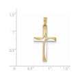 thumbnail image 3 of 14k Yellow Gold Rhodium Satin and Polished Latin Cross Pendant Charm, 3 of 4
