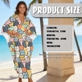 thumbnail image 2 of DISNIMO Womens Kaftan Dresses Cartoon Cat Print Long Caftans Maxi Dress V-Neck Batwing Sleeve Swimsuit Cover Ups Loose Fit Bathing Suit Coverup, 2 of 7