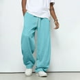 thumbnail image 4 of Mens Cargo Sweatpants Drawstring Elastic Waist Baggy Wide Leg Sweat Pants with Pockets, 4 of 4
