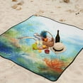 thumbnail image 5 of Turtle Fish Sea Waterweed Beach Blanket Outdoor Picnic Blanket 78"x 78" Waterproof Foldable for Beach Camping Travel Hiking Grass Lawn Park, 5 of 5