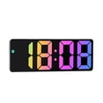 thumbnail image 6 of Yesfashion LED Electronic Bedroom Alarm Clock 12/24 Hours Adjustable Brightness Colorful Big Screen Desk Clock, 6 of 9