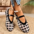 thumbnail image 5 of Avrnliq Mary Jane Flats for Women, White Polka Dot Retro Round Toe Adjustable Buckle Strap Comfort Casual Summer Office Shoes,Size 38, 5 of 9