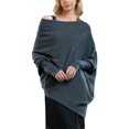 thumbnail image 1 of Wweixi Off Shoulder Draped Jumpers Soft And Cozy Fall Sweaters For Women Easy To Clean And Care Dark grey, 1 of 6