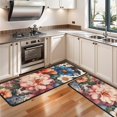 thumbnail image 3 of Kitchen Rugs Sets Of 2,Pioneer Flower Floral Print Pattern Anti Fatigue Kitchen Mat Rugs Non Slip Washable,Decorative Kitchen Floor Mats for Kitchen,Sink,Laundry,17"x47"+17"x47", 3 of 5