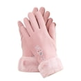 thumbnail image 2 of Eoperou 1 Pair Korean Style Embroidery Rabbit Pattern Anti-slip Ridding Gloves Women Winter Fluffy Lining Touch Screen Driving Gloves Costume Accessories, 2 of 8