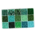 thumbnail image 2 of Juego de cuentas de vidrio vibrantes para hacer joyas DIY Verde oscuro, 2 of 9