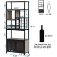 thumbnail image 5 of Tribesigns 78.7" Tall Wine Rack Freestanding Floor, Metal Wine Shelf with Cabinet Storage, Hanging 12 Wine Bottles and 9 Glasses Holder Liquor Cabinet Bar for Home, 5 of 5