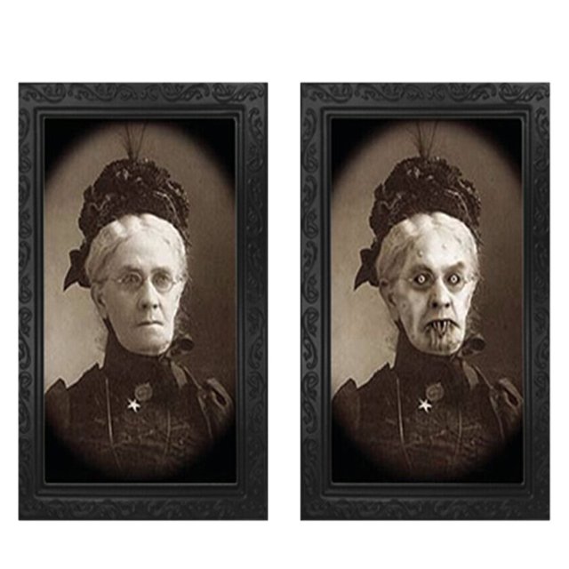 DJN Horror Picture Frame Lenticular 3D Changing Face Scary Portraits Haunted Spooky Home & Garden
