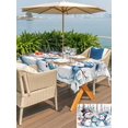 thumbnail image 4 of Outdoor Tablecloth with Umbrella Hole and Zipper, Christmas Snowman Rectangle Table Cloth 52x70 Inch Waterproof Tablecloth, Xmas Winter Snowflakes Tree Forest Grey Picnic Table Cover for Patio, 4 of 7