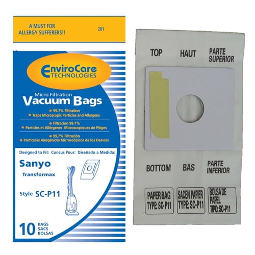 "Replacement Vacuum Bag for Sanyo 201 Single Pack Replacement Vacuum