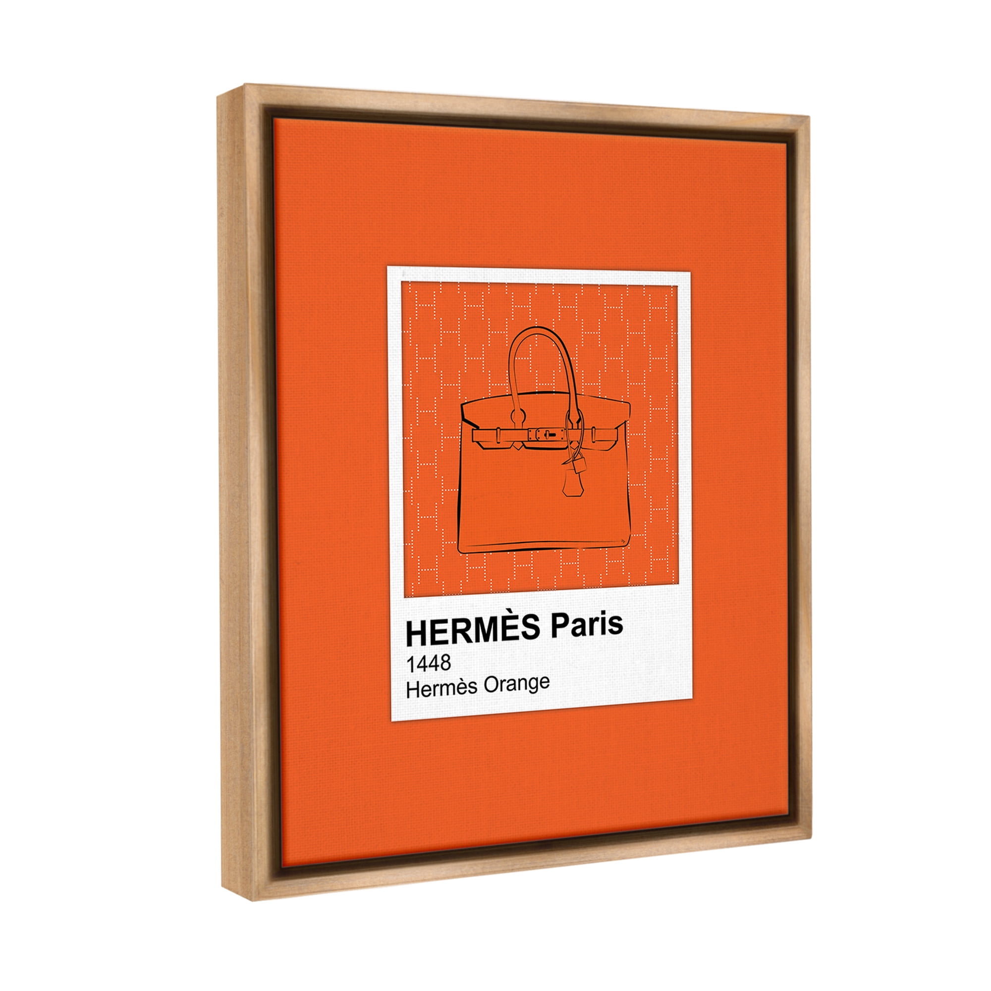 Stupell Industries Orange Fashion Hue Beauty & Fashion Painting Brown Floater Framed Canvas Art Print Wall Art, 17 x 21