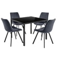 thumbnail image 1 of Comedor con Mesa en Vidrio Negro Moderna + 4 Sillas Velvet gris, 1 of 8