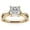 Yellow, variant on White Gold Plated Moissanite Crossover Cross Solitaire Ring Sterling Silver Band 925 Jewelry Female Size 5-14