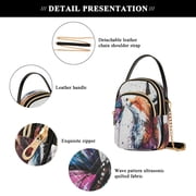 Shoulder Handbag Women's Crossbody Handbags 5.91x3.15x8.27 Inch Bank Card Bag Cash Bag Key Bag Fox Kiss Colorful Butterflies