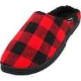 thumbnail image 1 of Norty Mens Slippers - Memory Foam Mule and Clog Slippers - Faux Suede, Microfiber or Flannel 40820-Large Red/Black Buffalo Plaid, 1 of 7