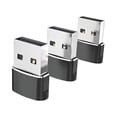 thumbnail image 3 of 3 piezas 3.1 a USB 2. Adaptador de enchufe de transferencia rápida de datos hembra a macho para Negro, 3 of 9