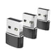 thumbnail image 3 of 3 adaptadores USB 3.1 Tipo-C a USB 2. Plug and Play, hembra a macho para transmisión de datos. Negro, 3 of 9