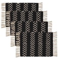 thumbnail image 3 of Neutral Chevron Print Tassel Cotton Woven Table Linen Collection, 3 of 6