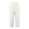 thumbnail image 6 of Yertdoel Capri Pants for Women Elastic Waist Button Split Hem Solid Color Workout Capris with Pockets Daily Cozy Casual Lightweight Capri Pants, 6 of 9