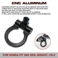 thumbnail image 4 of Xotic Tech JDM Sport Track Racing Style CNC Aluminum Screw-on Tow Hook Front Bumper Compatible with Honda FIT 2nd Gen, Insight, CR-Z (Black), 4 of 9
