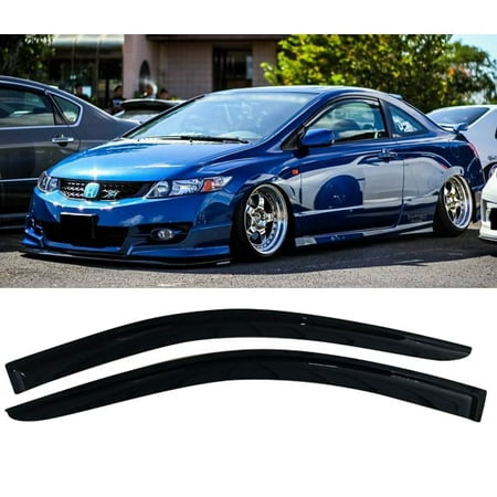 - All American Auto Dark Smoke Acrylic Side Window Deflector/Visor 2-Piece Set for 2003-2007 Honda Accord 2 Door