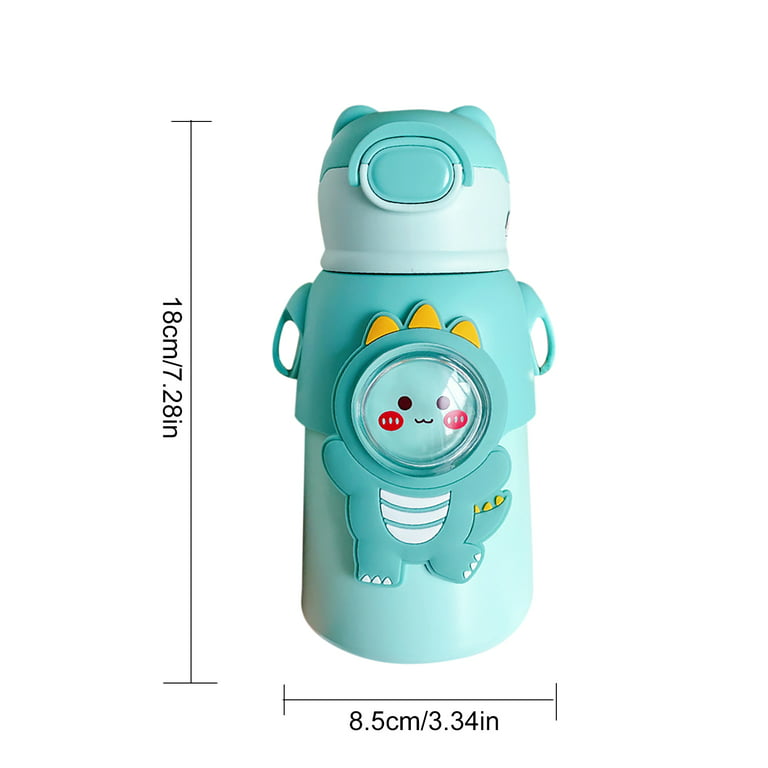 BOTTLE BOTTLE 16 oz sports water bottle stainless steel insulated kids  water bottle with straw and pills holder for gifts and school（blue）