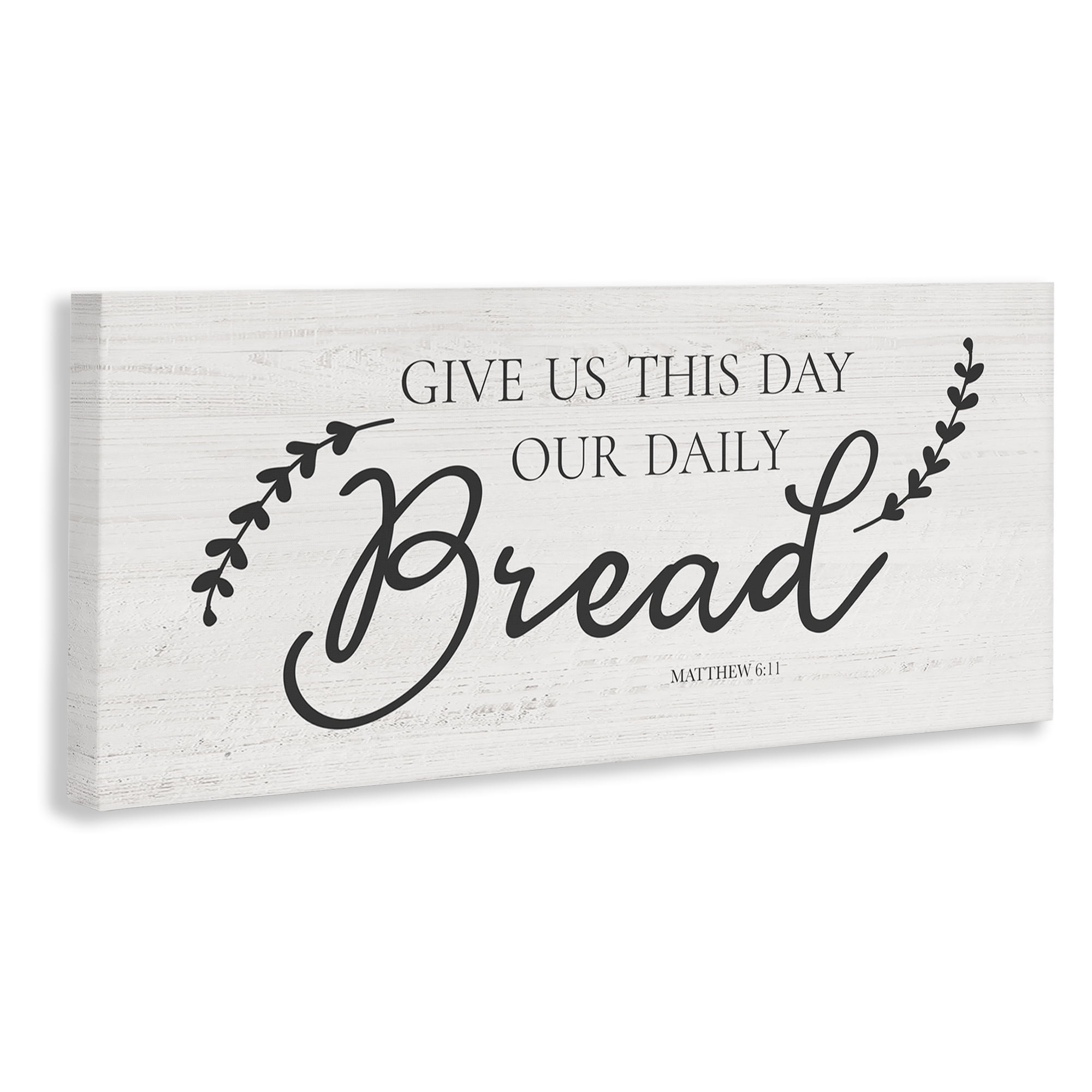 Stupell Industries Spiritual Daily Bread Proverb Religious & Spiritual Painting Wrapped Canvas Art Print Wall Art, 40 x 17