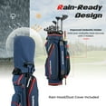 thumbnail image 5 of Topbuy Golf Cart Bag Lightweight Portable Golf Club Bag with 14-Way Dividers 8 Zippered Pockets Including Cooler Bag Rain Hood and Shoulder Strap for Men Women Navy, 5 of 7