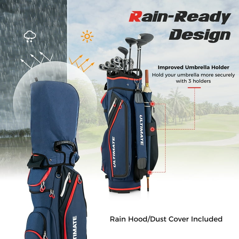golf bag rain umbrella DrizzleStik Flex giving you a secure place to store your golf essentials like tees Electric Golf Caddy Rain Cover
