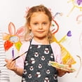thumbnail image 3 of Black Christmas Snowman Pattern Kids Aprons for Girls and Boys,Adjustable Neck Strap Toddler Aprons for Kids Cooking Baking, 3 of 7