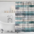 thumbnail image 4 of Turquoise Grey Wooden Waterproof Fabric Shower Curtain,Farmhouse Teal Wood Waterproof Fabric Shower Curtain for Bathroom Curtains Bathtubs Hotel Shower Curtains with 12 Hooks Extra Long 72x96, 4 of 8