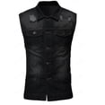 thumbnail image 3 of Chaleco de mezclilla Hombres Solapa Sin mangas Slim Fit Casual Jean Chaleco, 3 of 4