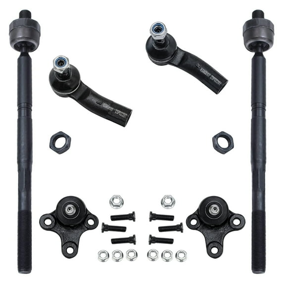Detroit Axle - Front Tie Rods Ball Joints for VW Jetta Golf GTI EOS Tiguan Rabbit R32 Audi A3 Quattro 2 Lower Ball Joints, 4 Inner and Outer Tie Rods Replacement