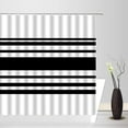 thumbnail image 2 of Black White Shower Curtain White and Black Stripes Abstract Geometric Abstraction Bandage Modern Fashion Elegant Fabric Curtain Bathroom Decor Sets with Hooks, 2 of 3