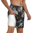 thumbnail image 3 of Picia Japanese Sushi Hashi pattern Mens Swim Trunks with Compression Liner Stretch Beach Shorts Quick Dry with Zipper Pockets No-Chafing Board Shorts-Small, 3 of 9