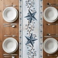 thumbnail image 4 of Table Runner 120 Inches Long for Kitchen Dining, Country Star Blue Dresser Scarf Farmhouse, Dining Table Decorations for Wedding/Parties, Farmhouse Vintage Branches Wooden 13 x 120 In, 4 of 8