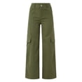 thumbnail image 5 of Ediodpoh Womens Pants Wear Waist Three Pocket Trousers Waist Cargo Casual Utility Pants with Fit for Women Green M, 5 of 7