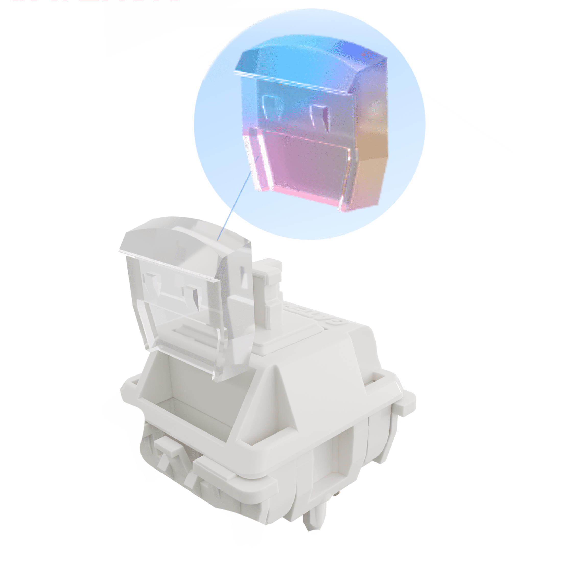 Gateron Smoothie Keyboard Switches, Linear RGB 5-Pin Pre-Lubed 40gf Full POM Key Switches, Compatible with MX Mechanical Keyboards (105PCS, White)