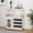 Gold, variant on 3-Tier Wine & Coffee Bar Cabinet with LED Light, Industrial Buffet Sideboard with Adjustable Shelves, Mesh Door, Glass Holder & Drawer, Mini Liquor Cabinet for Home, Kitchen, Dining & Living Room
