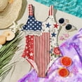 thumbnail image 4 of Grblisyd 4th of July Girls Swimsuit American Flag Quick Dry Swimwear Red White and Blue Crew Neck Beach Patriotic Bathing Suit, 4 of 6