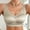 Beige, variant on Women Summer Thin Satin Wireless Bra, Deep V Mesh Splice Seamless Mild Push Up Beauty Back Comfort Daily Bralette Pink XL(XL)