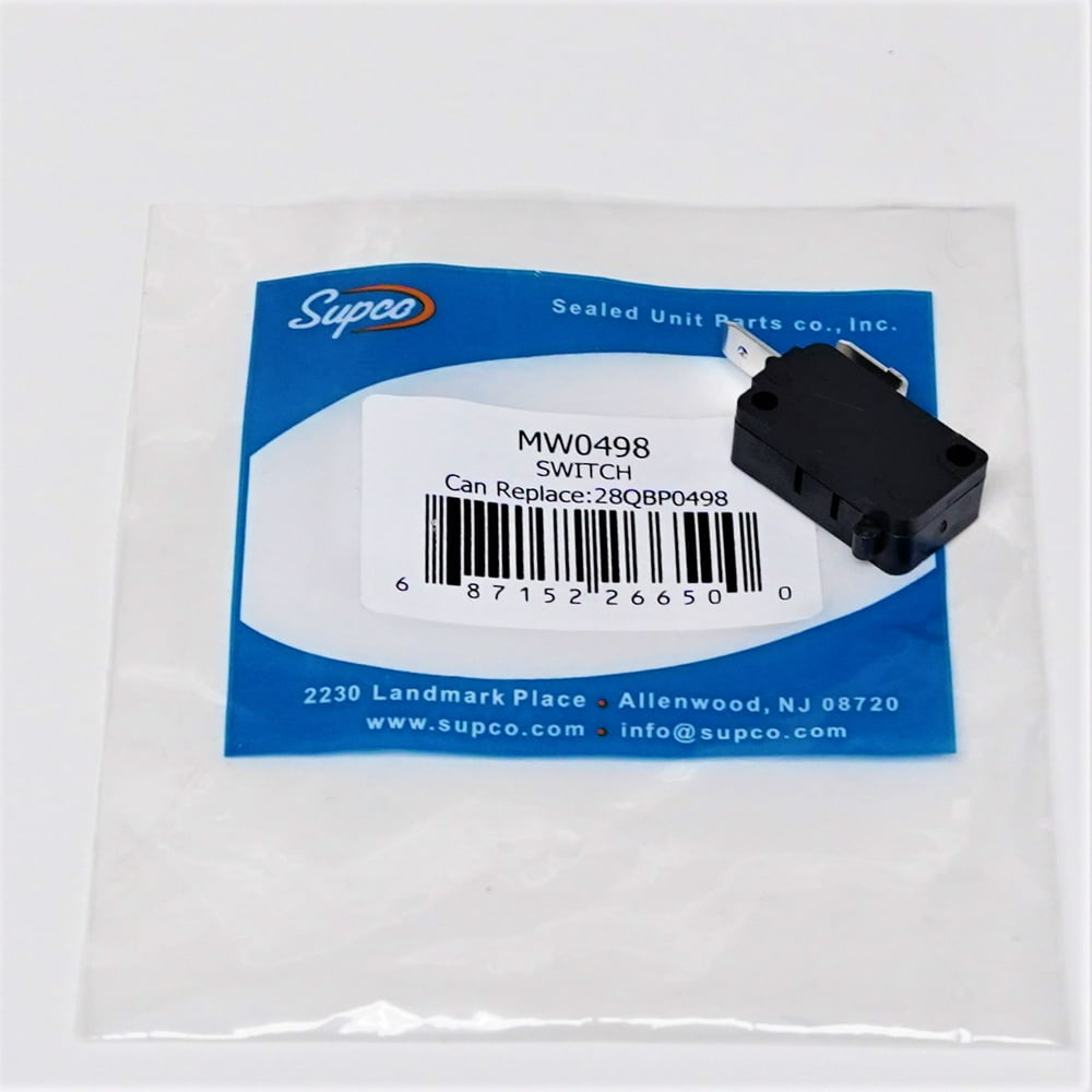 Supco MW0498 Microwave Interlock Micro Door Switch SPST 16 Amp for Whirlpool W10211974 Walmart