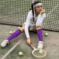 thumbnail image 6 of Naloa Purple Glitter Thigh High Socks Extra Long Stretchy Sock Women Over Knee High Opaque Stocking Daily Wear, 6 of 6