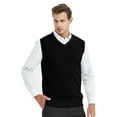 thumbnail image 2 of Toptie 2 Pack Window Clerk Sweater Vests For Men, Work Uniform Cotton V-Neck Sweater Vests-Black Navy-M, 2 of 8
