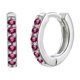 thumbnail image 1 of Nvzi Conjunto multicolor Nvziround con pendientes de circonitas, accesorios de pendientes de moda, pendientes circulares plateados (rosa intenso), 1 of 4